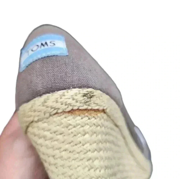 Toms Calypso Wedge Espadrille Sandal Peep Toe Taupe Grey Women's size  6 - Picture 13 of 13